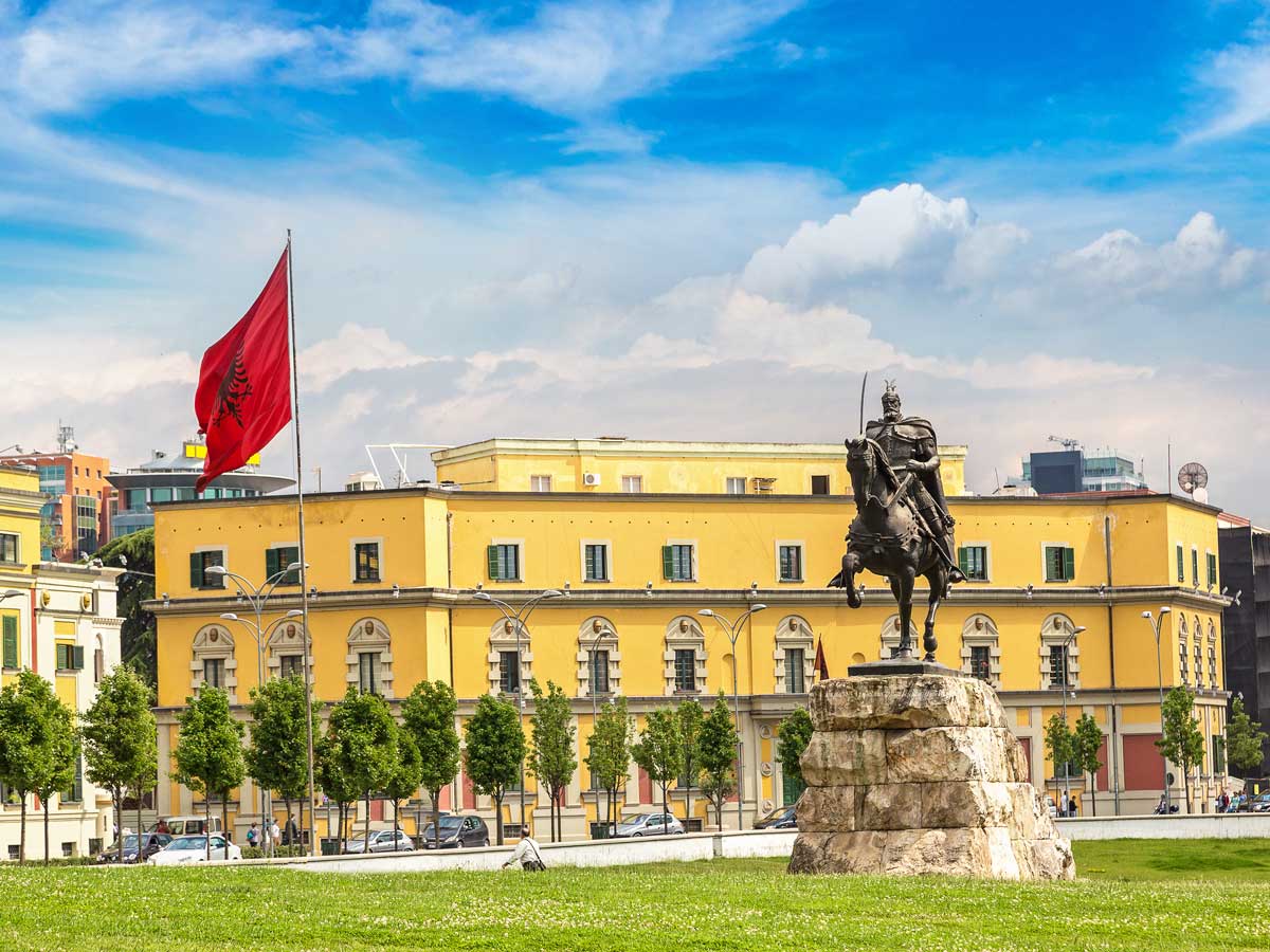 Skanderbeg Square in Tirana Skanderbeg Square in Tirana