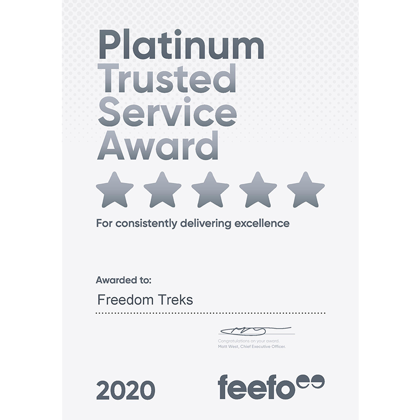 Platinum Feefo Award Certificate 2020