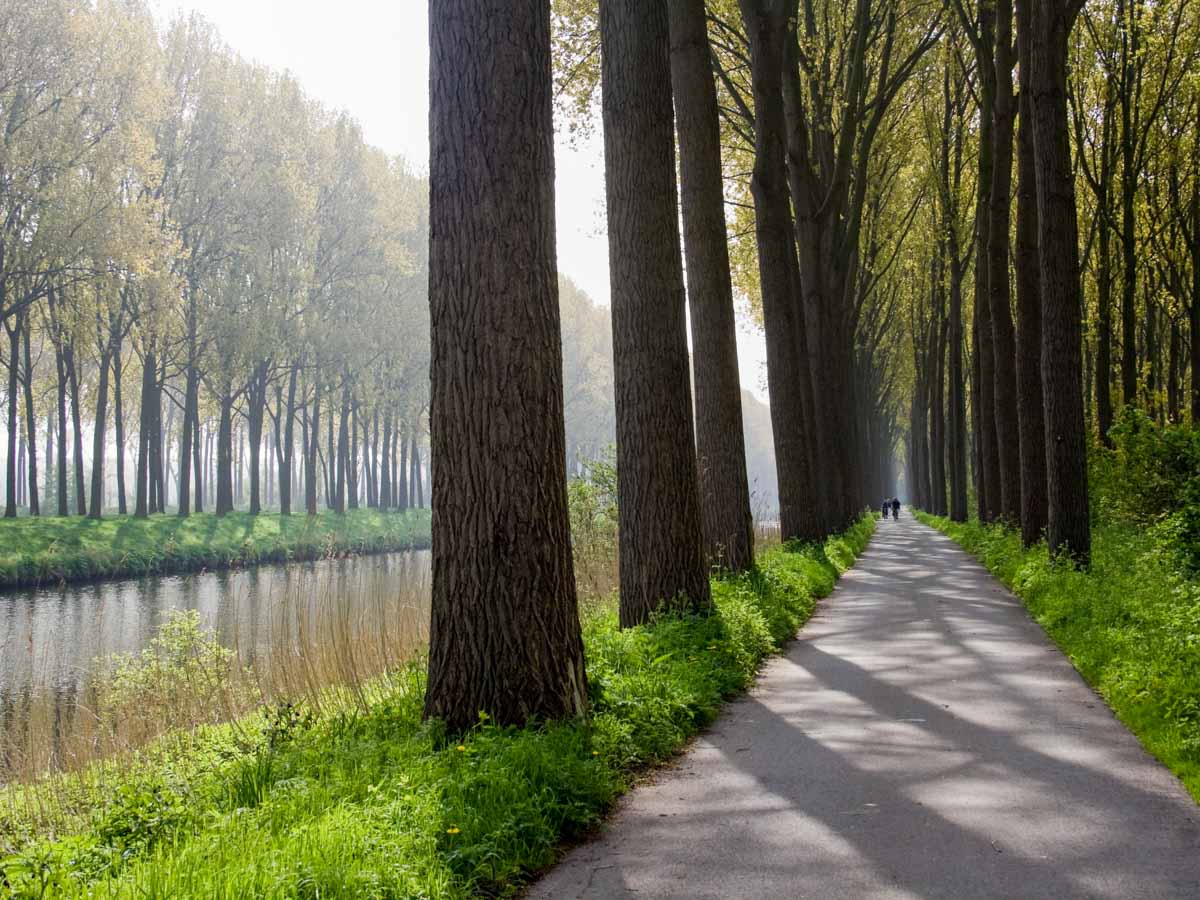 Cycle path in Belgium Cycle path in Belgium