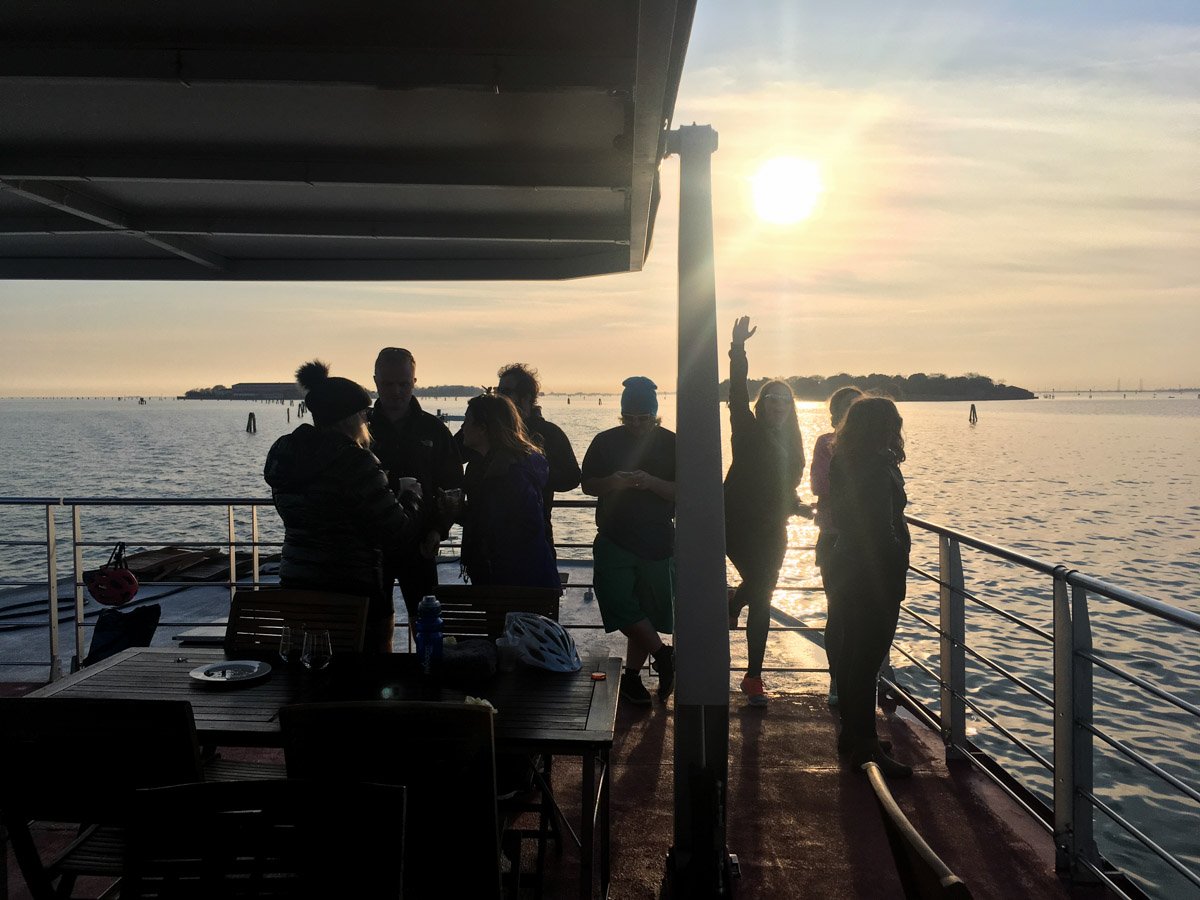 Freedom Treks Team on the Ava Maria at Sunset - March 2017