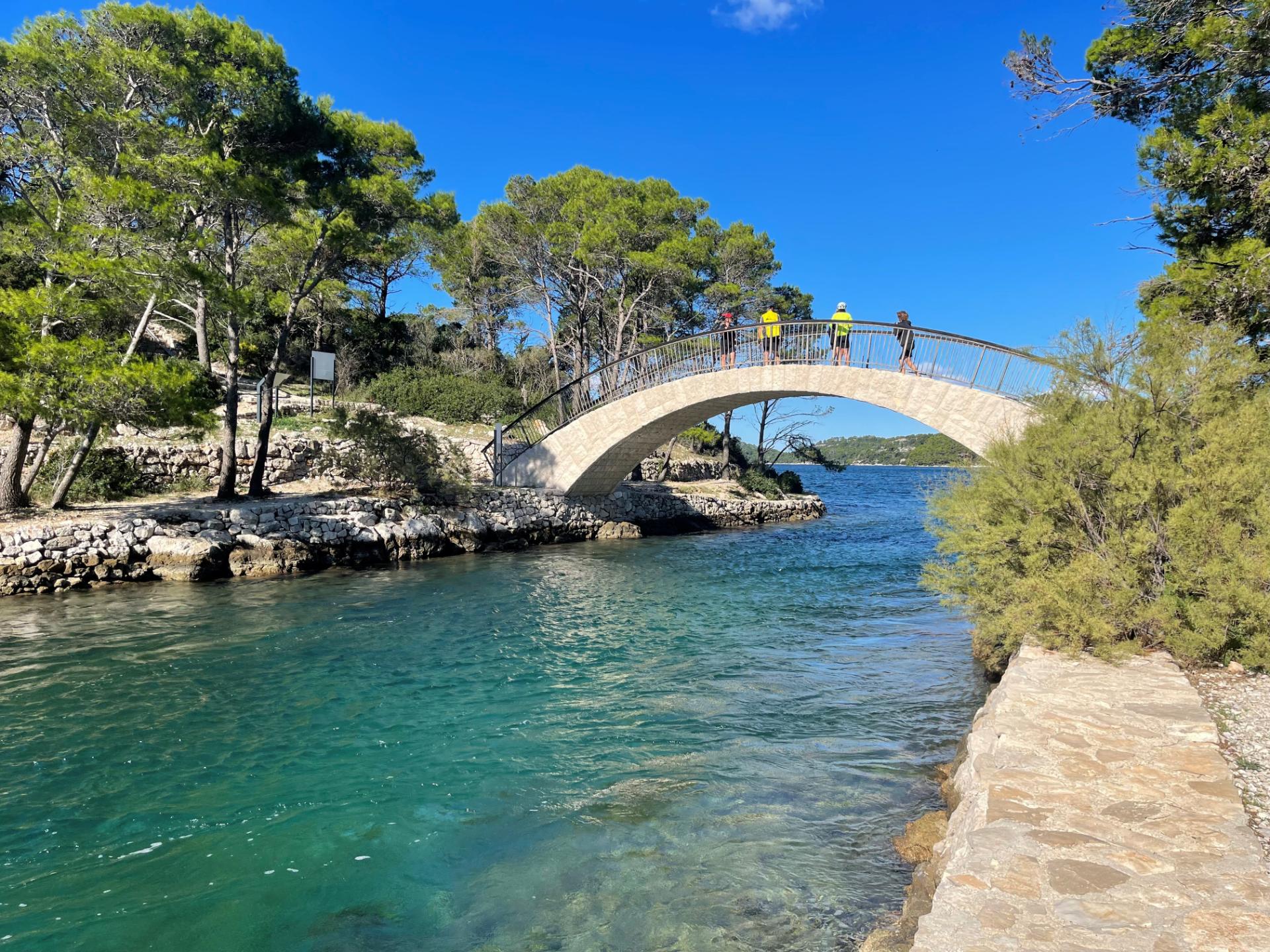 Freedom Trekker David enjoying the turquoise water while on our Dubrovnik Split Boat & E-Bike Tour in 2025