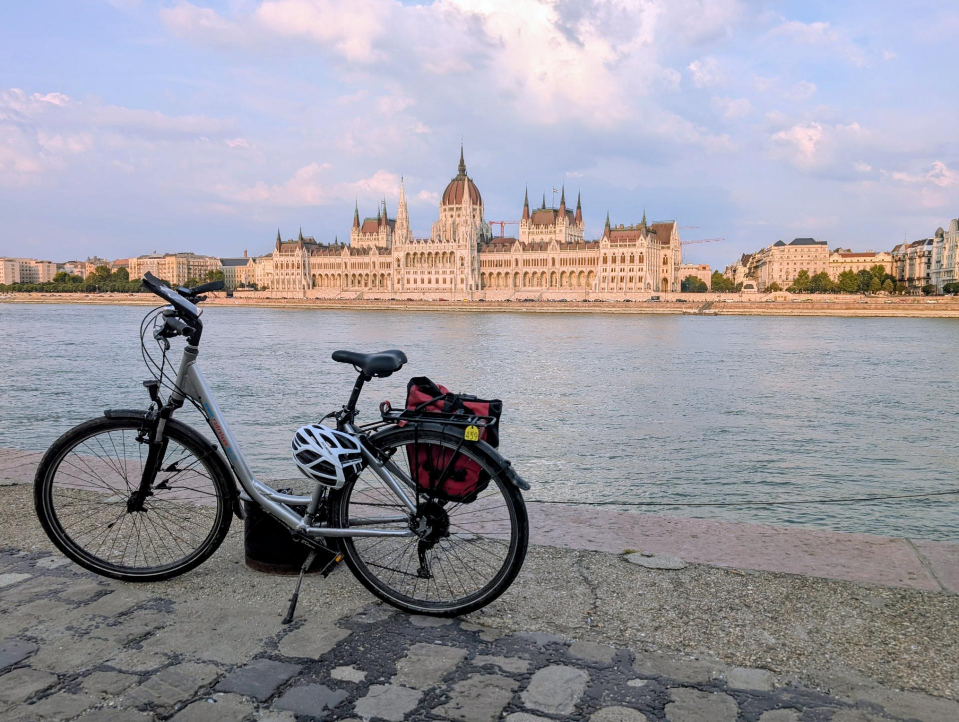 Waterside views of Budapest on our Danube - Vienna to Budapest Bike Tour