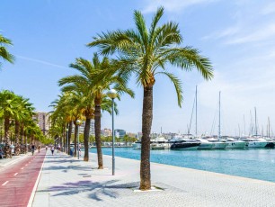 Seafront and bike path Palma, Mallorca, Spain