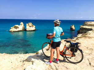 Puglia - cyclist by coast