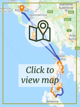 The Ionian Islands by Boat & Bike - Map Preview